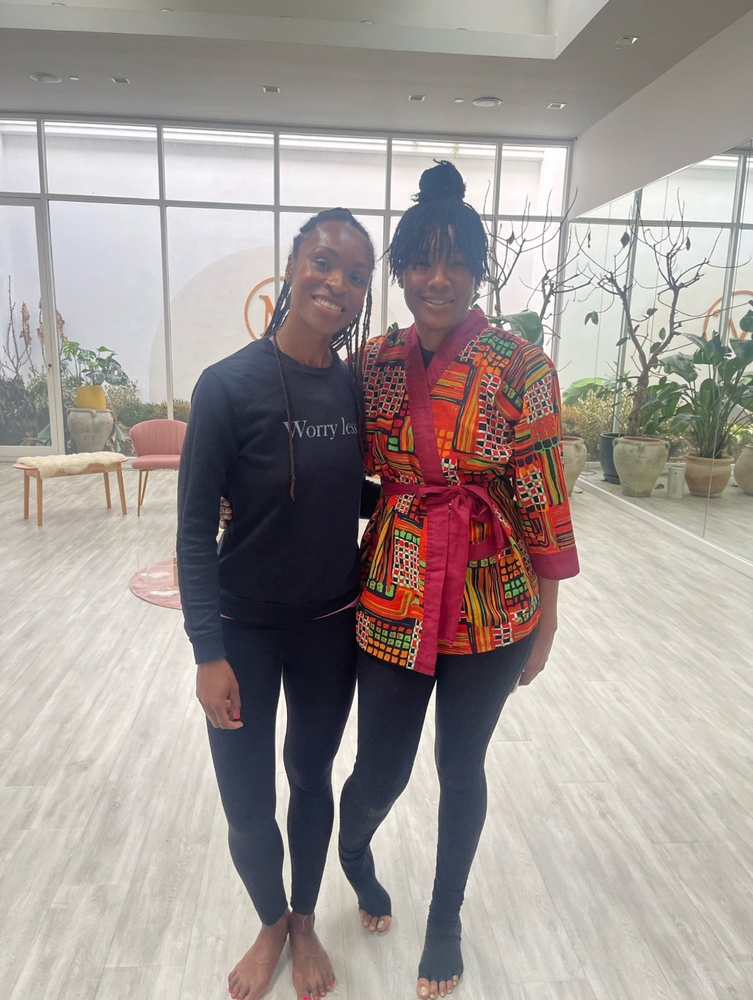 May Joseph with Latham Thomas, founder of Mama Glow
